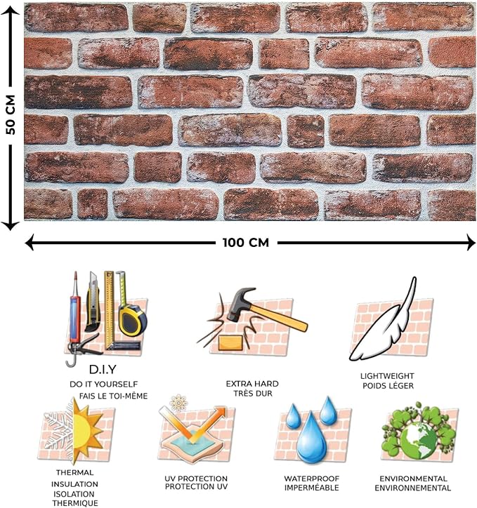 Dundee Deco 3D Wall Panels Faux Brick - Image 6