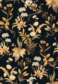 Simon&Siff Vintage Wallpaper Peel and Stick Black Gold Floral Wallpaper by SimonSiff