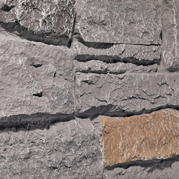 Faux Stone Wall Panels 2-Pack PU Stone Veneer Siding, Mortarless 46.25x12.88 - Image 4