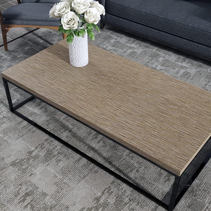 Decotalk Peel and Stick Grasscloth Wallpaper 200"x17.7" Brown Grasscloth - Image 4