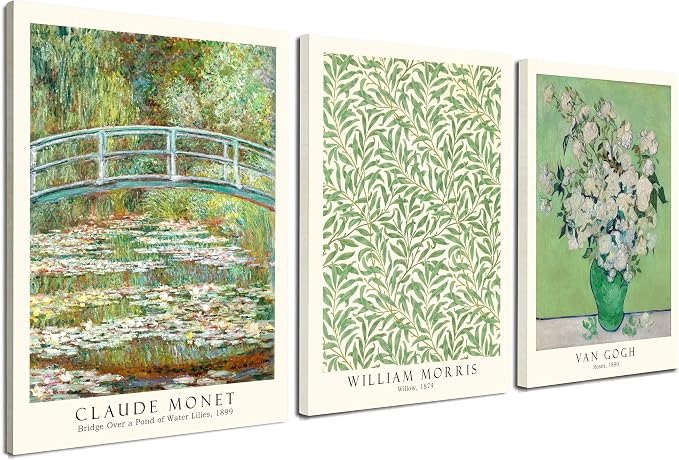 Induslyfe Framed Grass Wall Art Canvas Decor Set of 3, Matisse Mid Century by Induslyfe