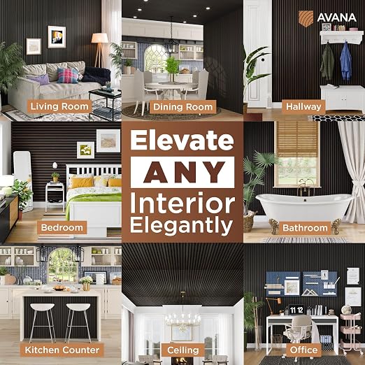 Avana Modern Acoustic Wood Wall Panels – 47.2 x 12.6 Inch Smoke Oak Acoustic - Image 3
