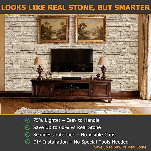 ROOMTEC 1-Pack Faux Stone Wall Covering Panels - Image 4