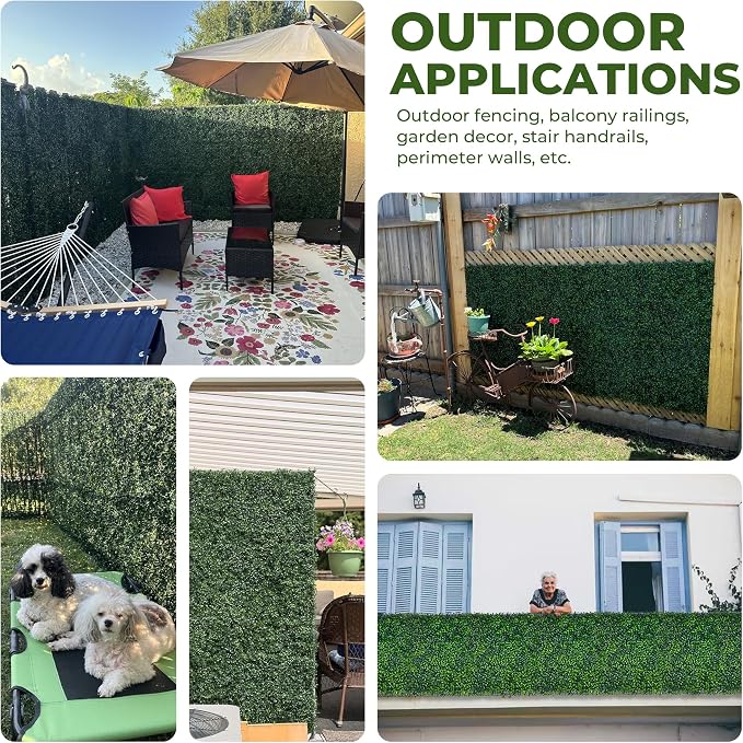 Artificial Boxwood Roll Panels: 60"x138" UV-Anti Faux Hedge Privacy Screen - Image 7