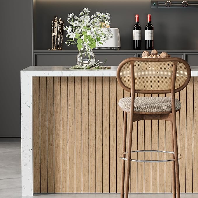Arthome Peel and Stick Slat Wall Panels 15.7 "x240, Self-Adhesive PVC Wood - Image 2