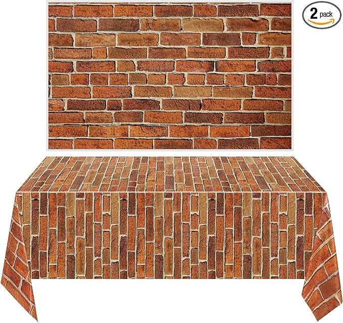 Chuangdi 2pcs 4.5 x 9 Feet Brick Wallpaper Peel and Stick Backdrop Tablecloth by Chuangdi