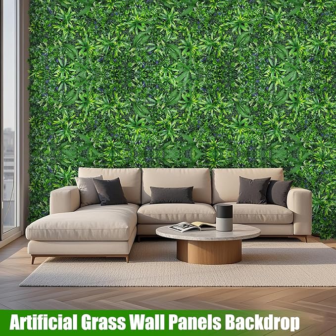 Artificial Grass Wall Panels, UV-Anti Fake Greenery Plant Boxwood Panels - Image 4