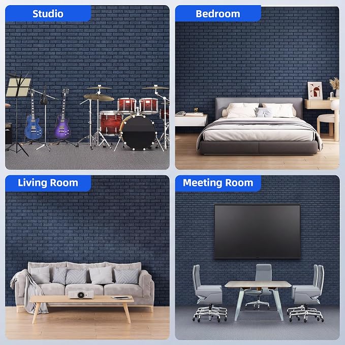 12 Pack Acoustic Panels with Self Adhesive, Soundproof Wall Panel, Brick Sound - Image 5