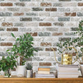 Guvana 17.3"×197" Brick Peel and Stick Wallpaper Red/Blue/Grey Brick Contact by Guvana