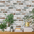 Guvana 17.3"×394" Brick Wallpaper Self Adhesive Wall Paper Red/Blue/Grey Brick by Guvana