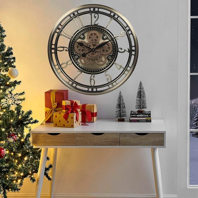 CLXEAST 28 Inch Large Moving Gear Wall Clock - Image 7