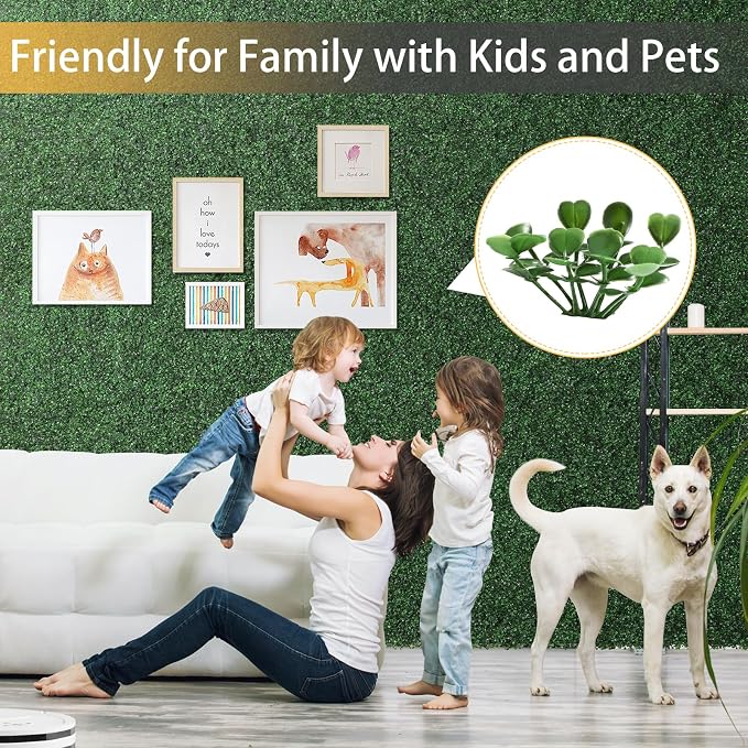Luyue 6PCS 20”×20” Boxwood Panels, Artificial Grass Wall Panels Fake Greenery - Image 3