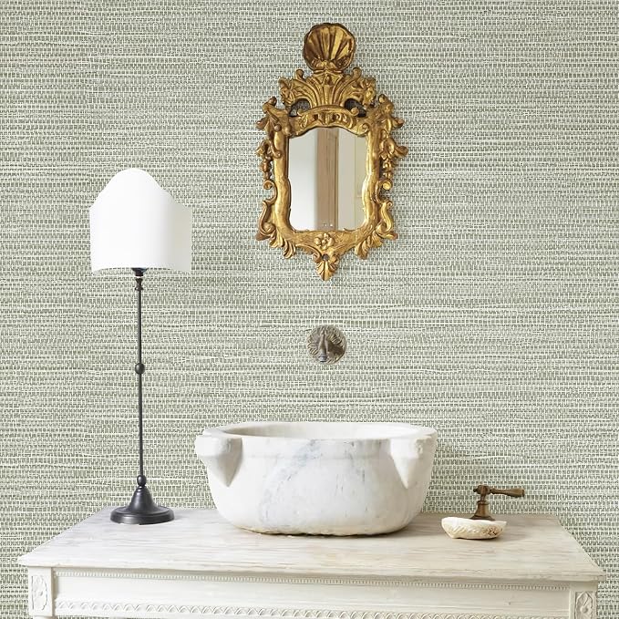 JiffDiff Grasscloth Wallpaper Peel and Stick Cream Grassweave Stick on - Image 4