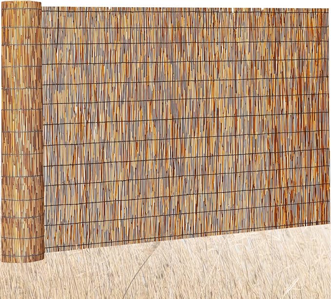 Barydat 1 Pcs 4 x 10 ft Reed Fence Roll, 85% Shade Bamboo Privacy Screen by home
