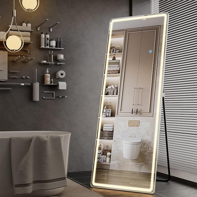 Full Length Mirror with Lights, Full Body Dressing Standing Mirrors with - Image 7