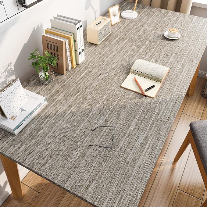 LACHEERY Taupe Grasscloth Wallpaper Textured Peel and Stick Fabric Wallpaper - Image 5