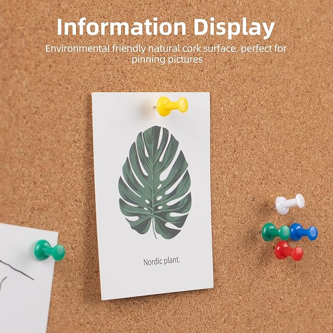 Large Cork Bulletin Board 72" X 48", Wall Mounted Notice Pin Board - Image 3
