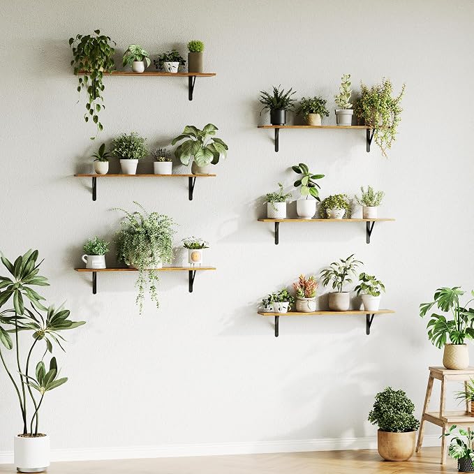 WOPITUES Floating Shelves for Wall 40″W x 8″D, Long Wall Mounted Shelves Set of - Image 8