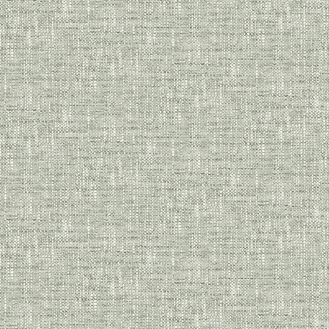 NuWallpaper Sage Poplin Peel and Stick Wallpaper by NuWallpaper