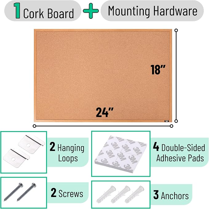 Mr. Pen- Cork Notice Board, 24 X 18 Inches, Cork Bulletin Board - Image 2