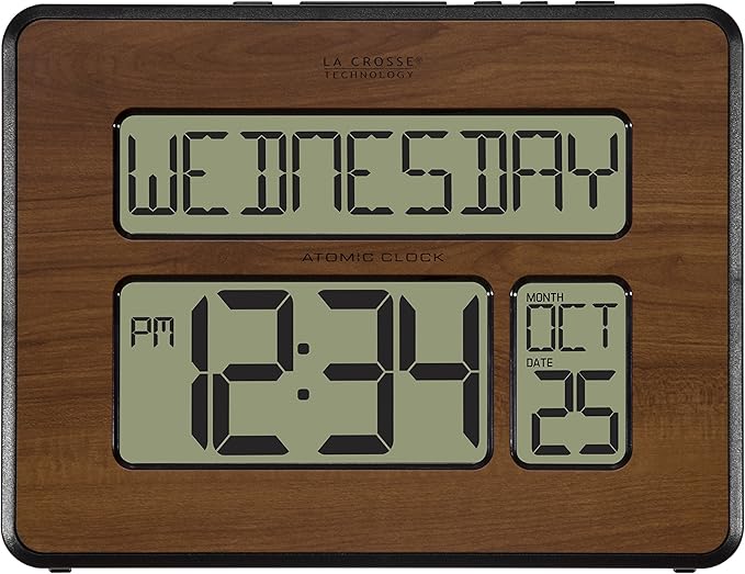 La Crosse Technology 513-1419-WA-INT Atomic Large Full Digital Calendar Clock by LaCrosseTechnology