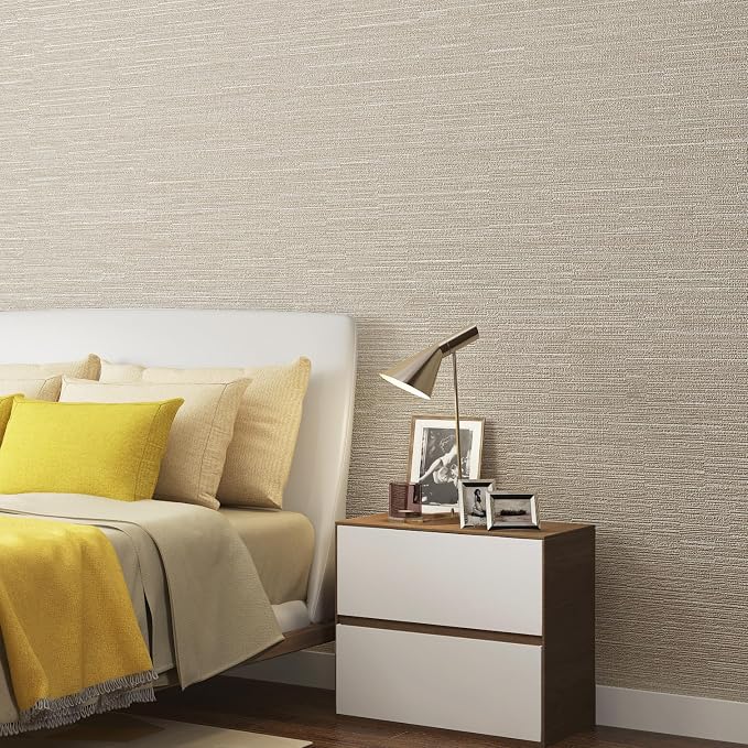 Haimin Grasscloth Wallpaper Peel and Stick 20.9in X 393in Fabric Contact Paper - Image 2