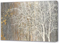 Yihui Arts Canvas Wall Art Hand Painted White Tree Pictures Brown Forest by YihuiArts