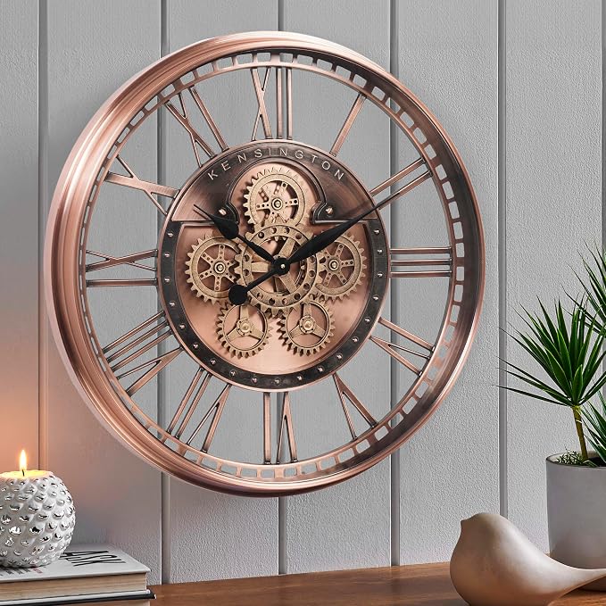CLXEAST 28 Inch Oversized Large Moving Gears Wall Clock, Industrial Vintage - Image 2