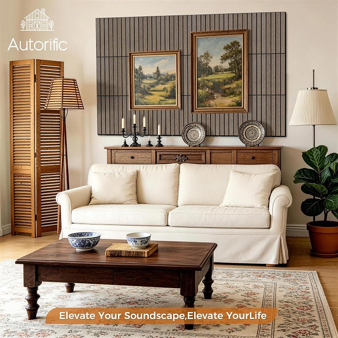 12 Pack PVC Wood Grain Acoustic Wall Panels, 11.8 x 15.7 x 0.35 Inch Wall - Image 3