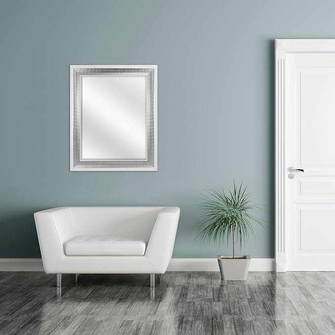 MCS 28.5x34.5 Large Wall Mirror, Vertical & Horizontal Wall Hanging Mirror - Image 5