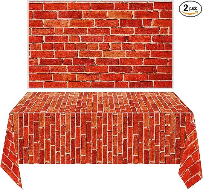 Chuangdi 2pcs 4.5 x 9 Feet Brick Wallpaper Peel and Stick Backdrop Tablecloth by Chuangdi