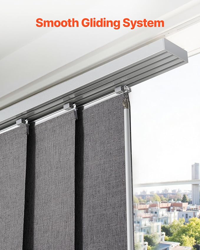 VEVOR Panel Track Blinds, Extendable Track from 45.8 in to 86 in W, Trimmable - Image 5