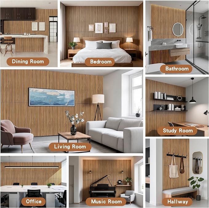 Wood Veneer Sound Panels, 10 Pack 47.2”x23.6” Wall Panels, Decorative Acoustic - Image 8