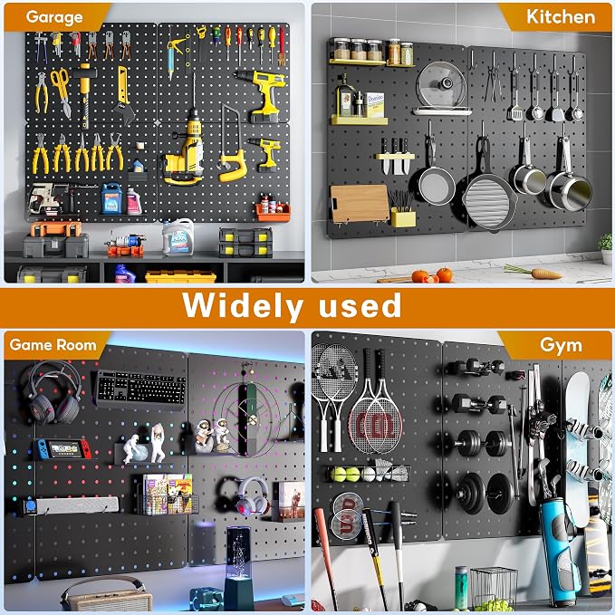 Peg Board, Includes 4 Pack Black Peg Board Panels - Image 7