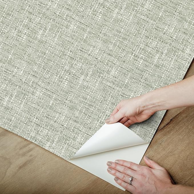 NuWallpaper Sage Poplin Peel and Stick Wallpaper - Image 6