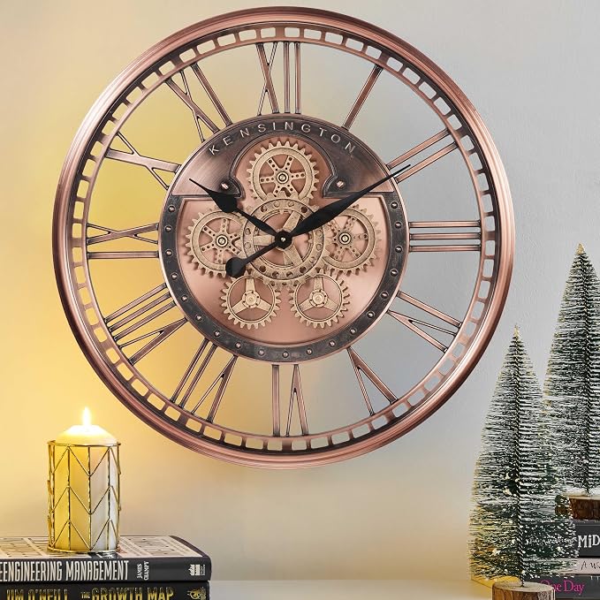 CLXEAST 28 Inch Oversized Large Moving Gears Wall Clock, Industrial Vintage - Image 7
