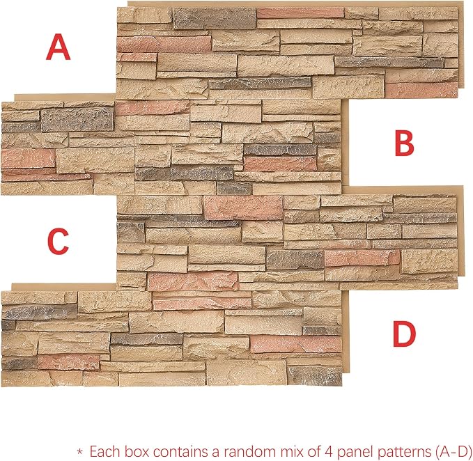 8-Pack Faux Stone Wall Panels PU Stone Veneer Siding, Mortarless Lightweight - Image 3