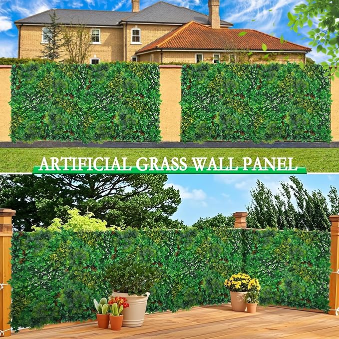 Yangrass Artificial Grass Wall Panels, Faux Greenery Privacy Fence Screen - Image 6