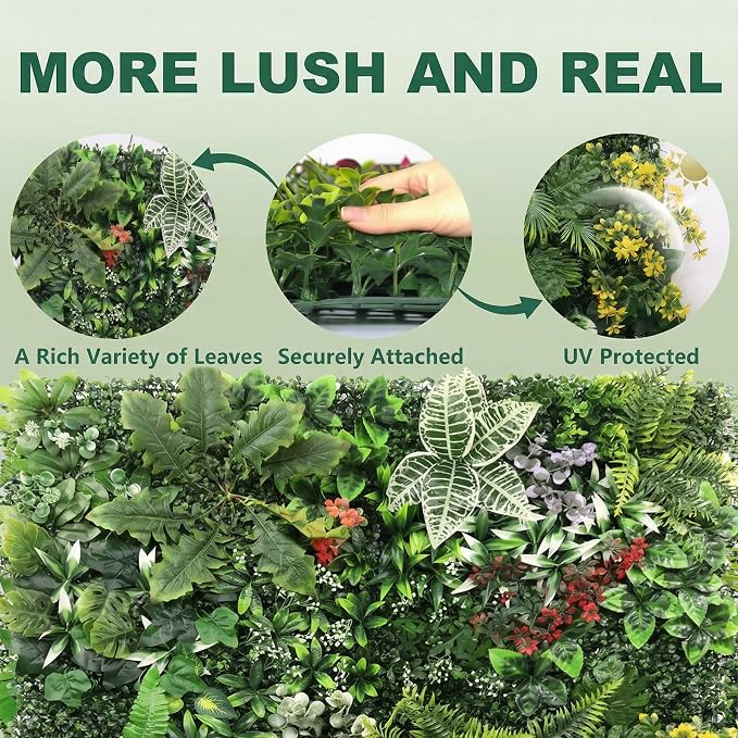 Artificial Grass Wall Panels, UV-Anti Fake Greenery Plant Boxwood Panels - Image 6