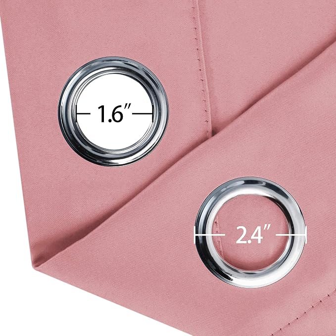 LEMOMO Pink Blackout Curtains 66 x 63 Inch Length/Set of 2 Curtain - Image 6