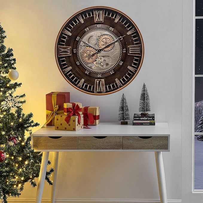 CLXEAST 24 Inch Large Moving Gear Wall Clock - Image 5