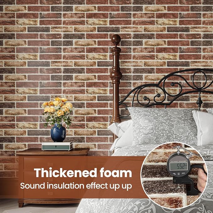 20 PCS 3D Wall Panels Brick Peel and Stick 26.7"x13.4" - Image 8