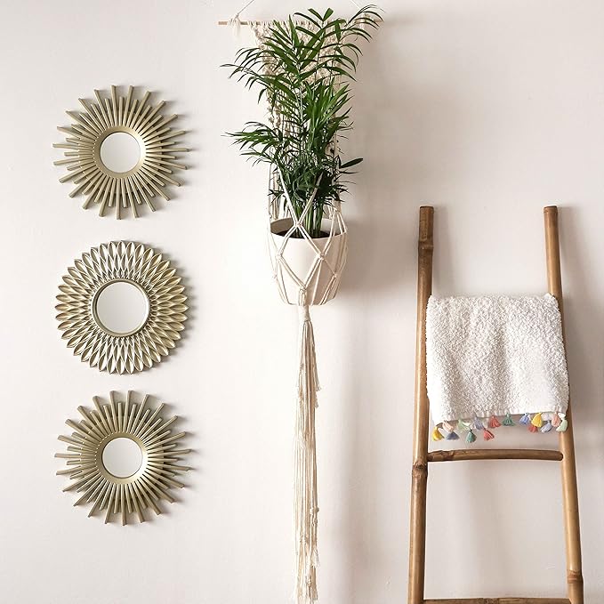 BONNYCO Gold Mirrors for Wall Pack of 3, Round Wall Mirrors Bedroom Room and - Image 5