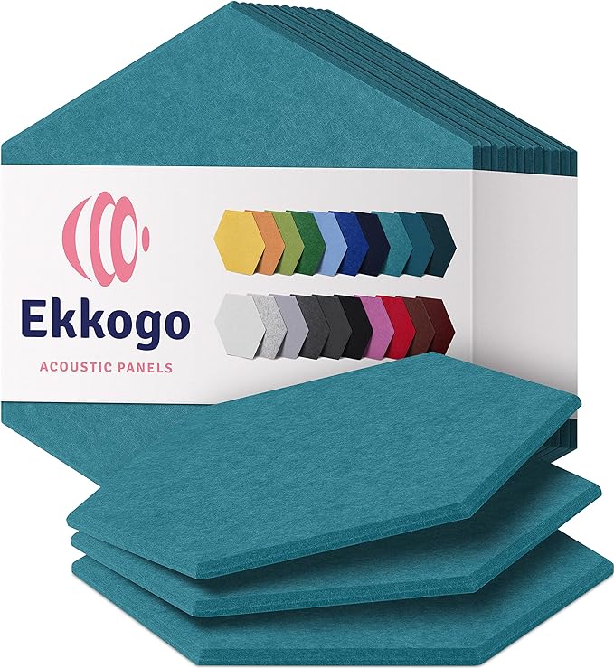 Acoustic Panels 12-Pack Soundproof Wall Panels 12"X10.4"X0.4" Sound Panels High by EkkogoAcousticPanels