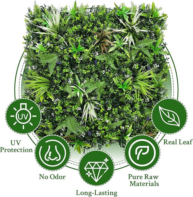 ODTORY Artificial Boxwood Topiary Hedges Panels: 20'' x 20'' 12P UV-Protected - Image 4