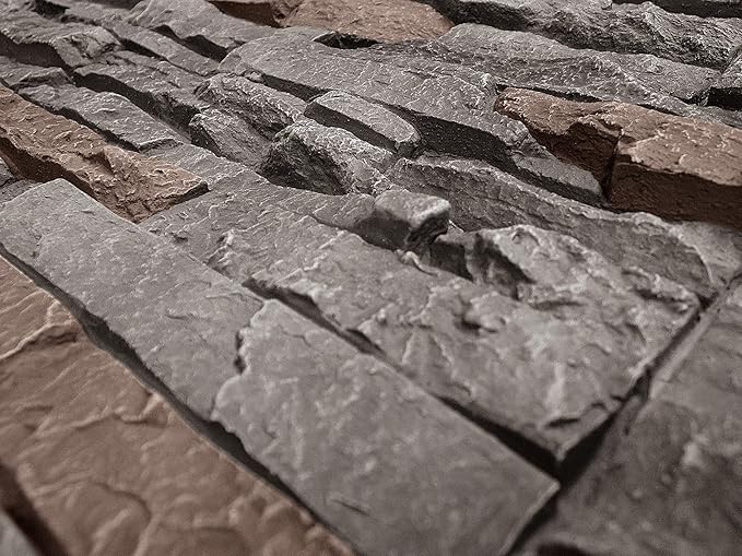 GenStone Faux Stacked Stone Panel 41" x 11.25" in Coffee Color - Image 3