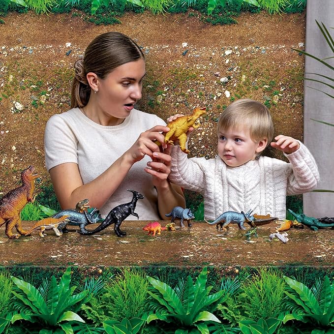 Kochorie 100 Ft x 54 Inch Forest Path Plastic Tablecloth Roll Safari Dinosaur - Image 6