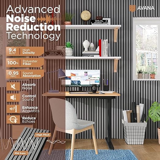 Avana Modern Acoustic Wood Wall Panels –93.2x11.25 Inch Panels – Fits 94x12 - Image 5