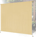 6'W x 6'H Sesame Patio Shades Roll up Outdoor Roller Shade Crank Wand Blind by Unknown