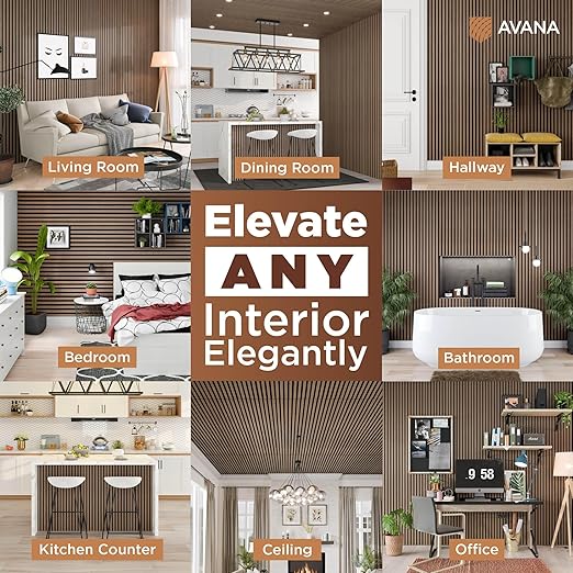 Avana Acoustic Wood Wall Panels – 93.2x11.25 Inch Panels – Fits 94x12 Layout – - Image 3